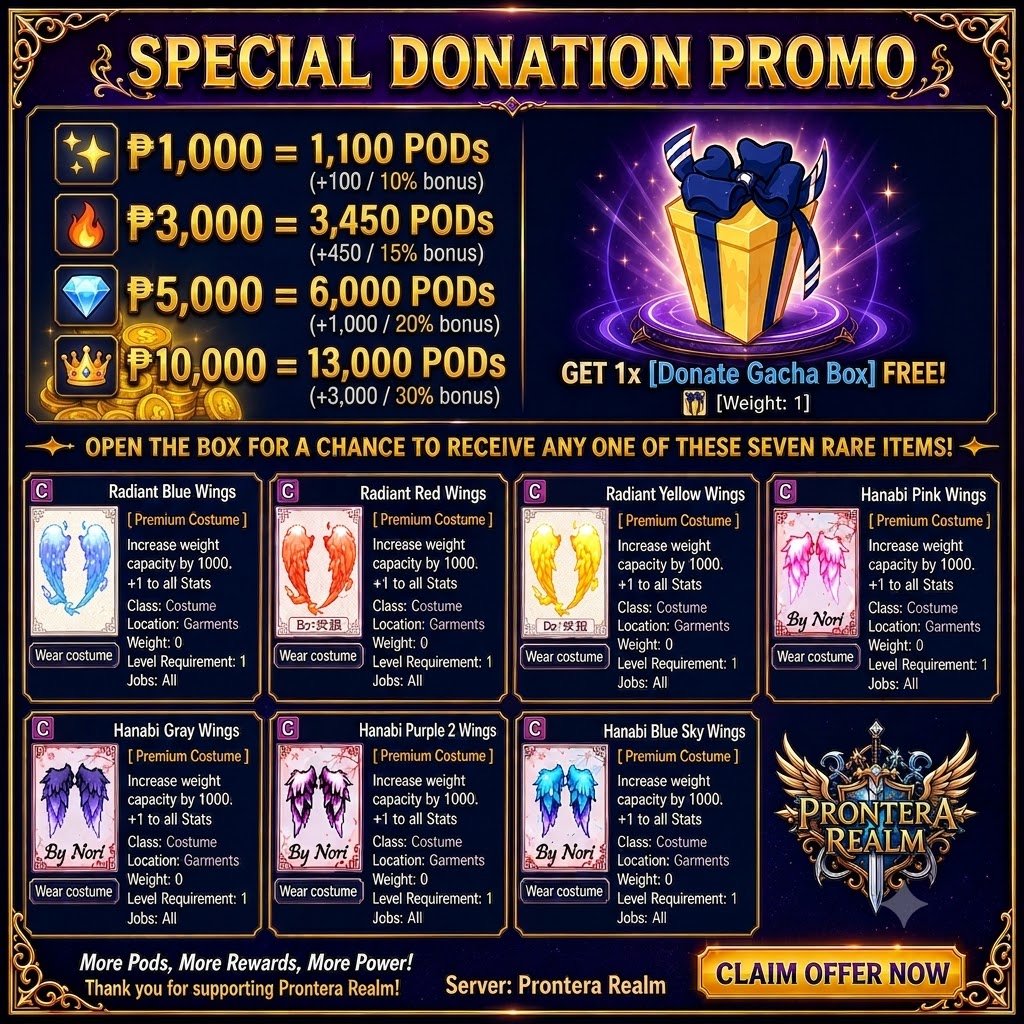Donation Bonus Showcase